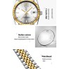 RelojesCHENXI - reloj de cuarzo de lujo - cronógrafo - calendario doble - resistente al agua - acero inoxidable