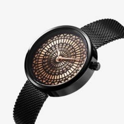 RelojesSHENGKE - reloj de cuarzo de lujo - resistente al agua - correa de malla de acero