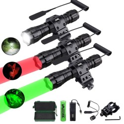 Q5 T6 - 5000lm - LED flashlight - 18650 battery - USB charger - green lightTorches