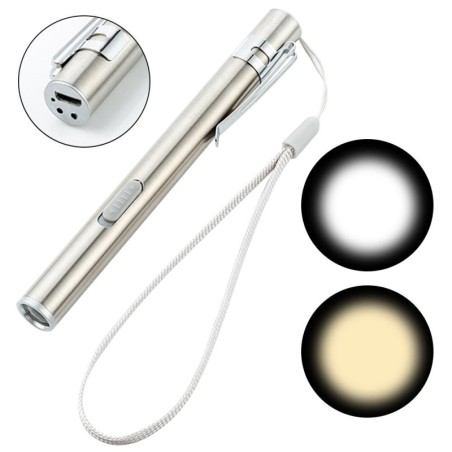 Mini USB flashlight - nursing - doctors - stainless steelTorches