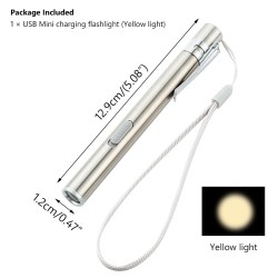 LinternasMini linterna USB - enfermería - médicos - acero inoxidable