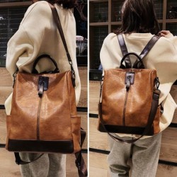 MochilasMochila vintage de piel - bandolera - gran capacidad