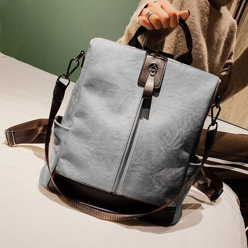 MochilasMochila vintage de piel - bandolera - gran capacidad