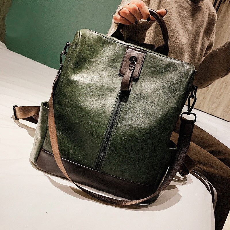 MochilasMochila vintage de piel - bandolera - gran capacidad