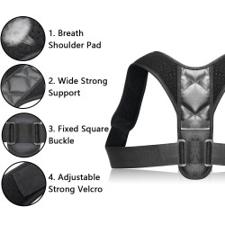 MasajeCorrector de postura de espalda ajustable - columna vertebral / espalda / hombrera - cinturón de soporte