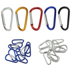 Metal carabiner - keychain - clip-lock buckle - D-shape - 10 piecesKeyrings