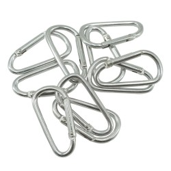 llaveroMosquetón de metal - llavero - hebilla clip-lock - forma de D - 10 piezas