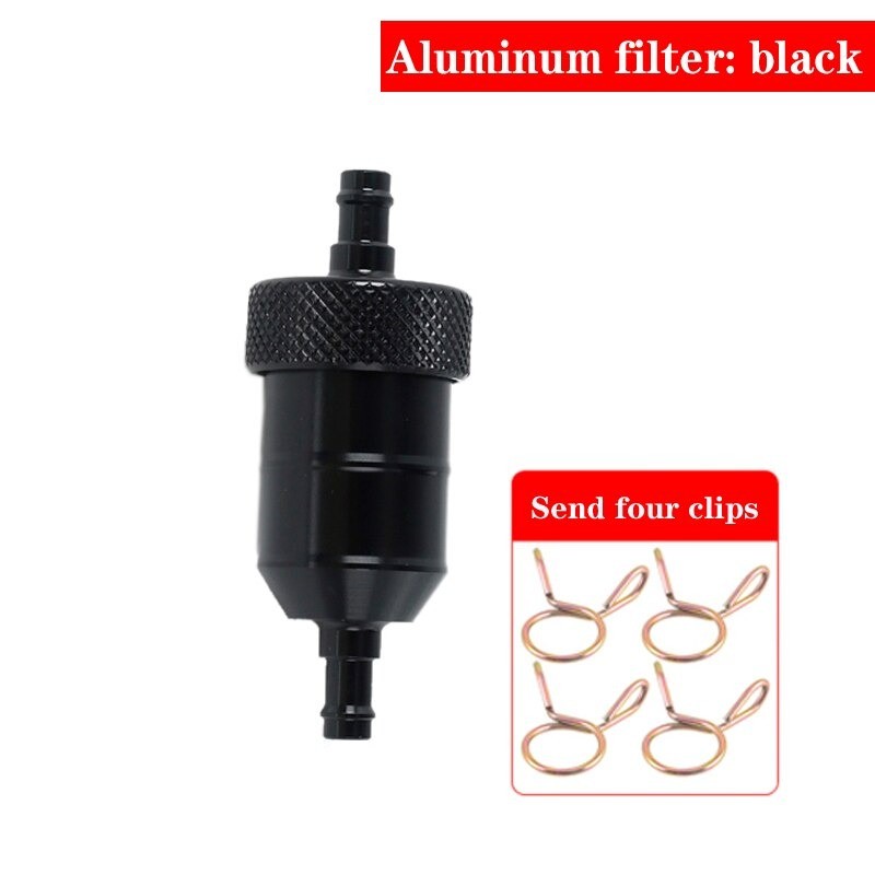 Partes de motosFiltro de aluminio para motocicleta gas / combustible / gasolina / aceite - con clips - 6 mm