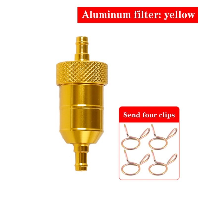 Partes de motosFiltro de aluminio para motocicleta gas / combustible / gasolina / aceite - con clips - 6 mm