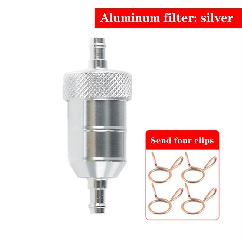 Partes de motosFiltro de aluminio para motocicleta gas / combustible / gasolina / aceite - con clips - 6 mm