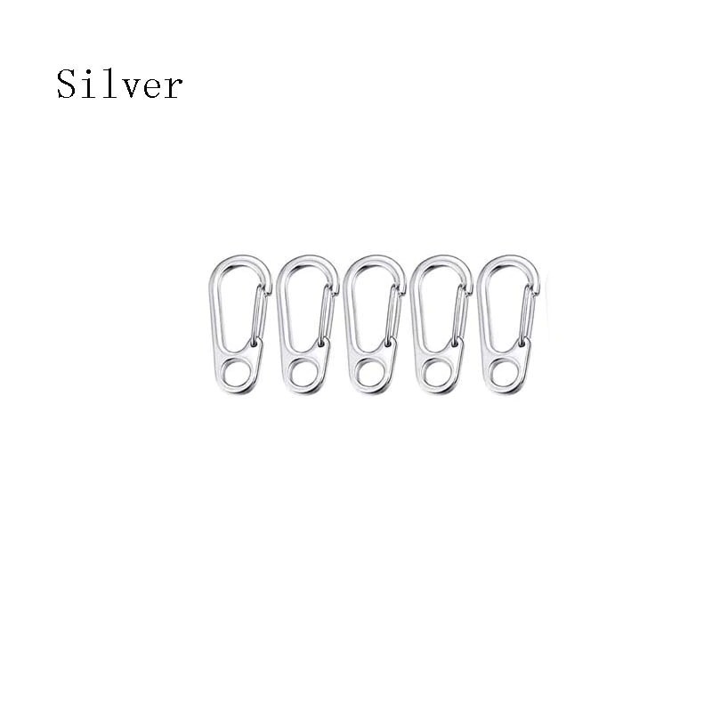 Herramientas de supervivenciaMini mosquetón - clip - gancho - llavero - para botellas / llaves - 5 piezas