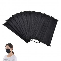 Mascarillas bucalesMascarillas protectoras faciales / bucales - desechables - 4 capas - negro - 50 piezas