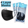 Mascarillas bucalesMascarillas protectoras faciales / bucales - desechables - 4 capas - negro - 50 piezas
