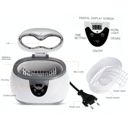 EquiposEsterilizador ultrasónico de herramientas de manicura - limpiador de joyas / gafas - 600 ml