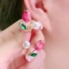 Tulip / pearl - stud earringsEarrings