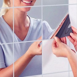 Baño & AseoAzulejo de espejo cuadrado - Adhesivo de pared - 15 * 15 cm
