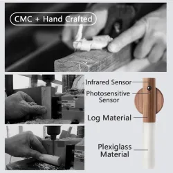 ApliquesAplique LED de madera - sensor infrarrojo/nocturno - inalámbrico - carga USB