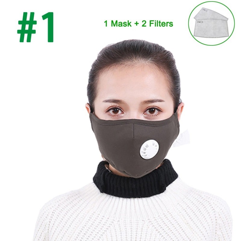 Protective face / mouth face mask - PM25 activated carbon filter - air valveMouth masks