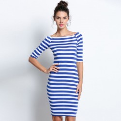 VestidosVestido a rayas con hombros descubiertos - slim