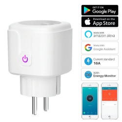 Enchufes16A - WiFi - Enchufe inteligente - Toma de corriente con monitor de energía - Asistente de Alexa/Google