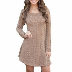 VestidosVestido corto de punto - suéter de manga larga