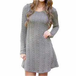 VestidosVestido corto de punto - suéter de manga larga