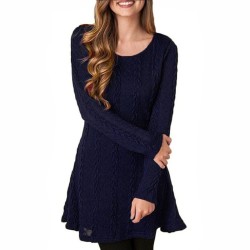 VestidosVestido corto de punto - suéter de manga larga
