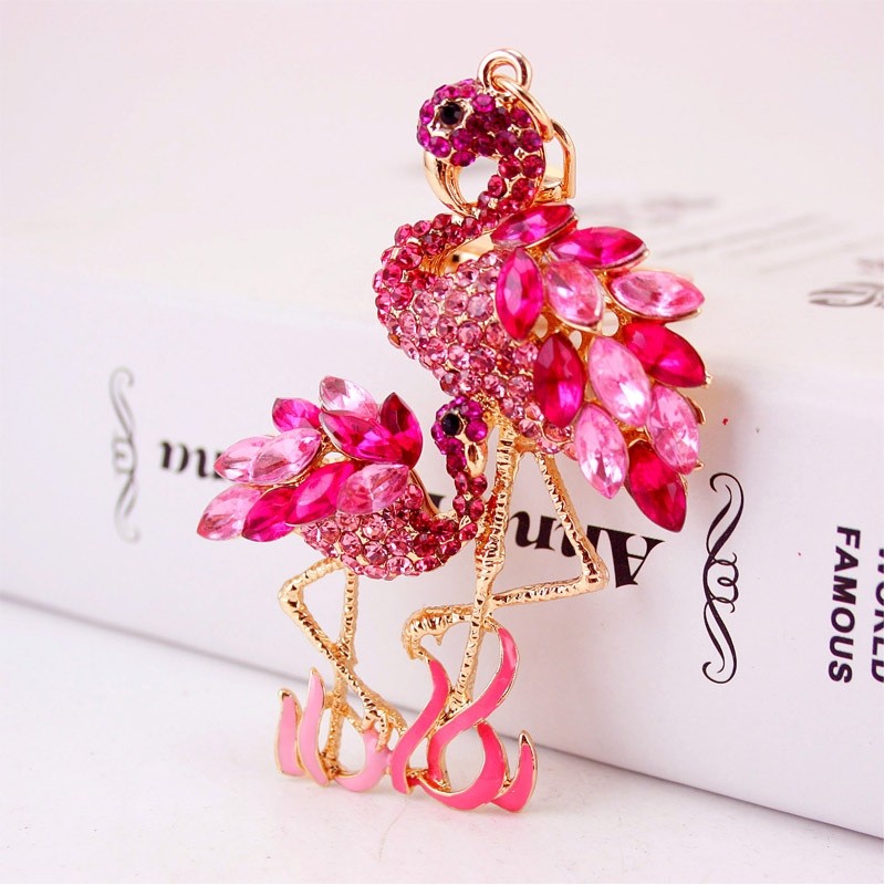 Crystal flamingo - keychainKeyrings