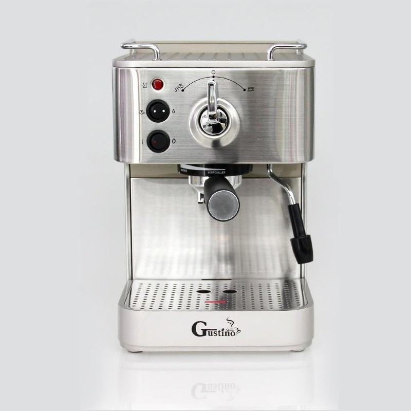 CocinaGustino 19 Bar - cafetera semiautomática - espumador de leche - acero inoxidable