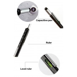 Bolígrafos & lápices?Bolígrafo multifunción 7 en 1 - regla - destornillador - nivel de burbuja - stylus de pantalla táctil