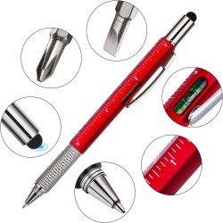 Bolígrafos & lápices?Bolígrafo multifunción 7 en 1 - regla - destornillador - nivel de burbuja - stylus de pantalla táctil