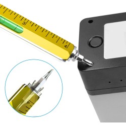 Bolígrafos & lápices?Bolígrafo multifunción 7 en 1 - regla - destornillador - nivel de burbuja - stylus de pantalla táctil