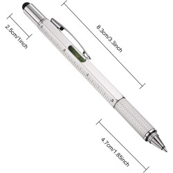 Bolígrafos & lápices?Bolígrafo multifunción 7 en 1 - regla - destornillador - nivel de burbuja - stylus de pantalla táctil