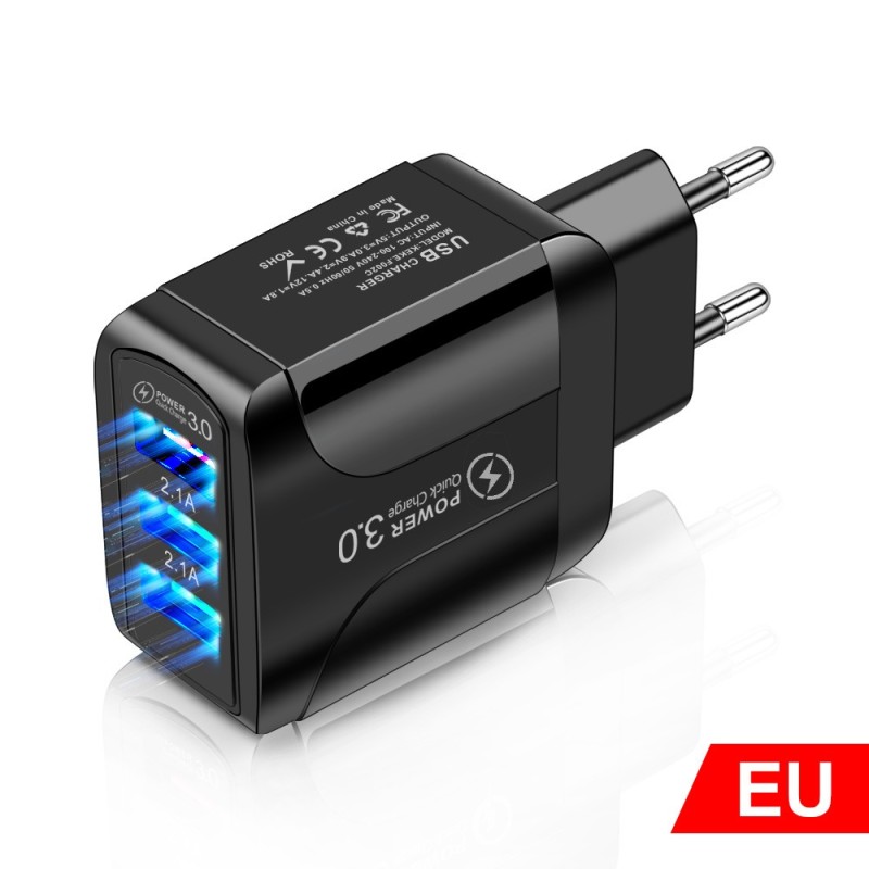 CargadoresCargador de 3 puertos USB - Carga rápida 3.0