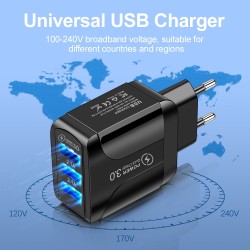 CargadoresCargador de 3 puertos USB - Carga rápida 3.0