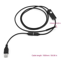 CablesCámara endoscópica USB OTG - 6 LED incorporados - resistente al agua - alta resolución - Android / Windows