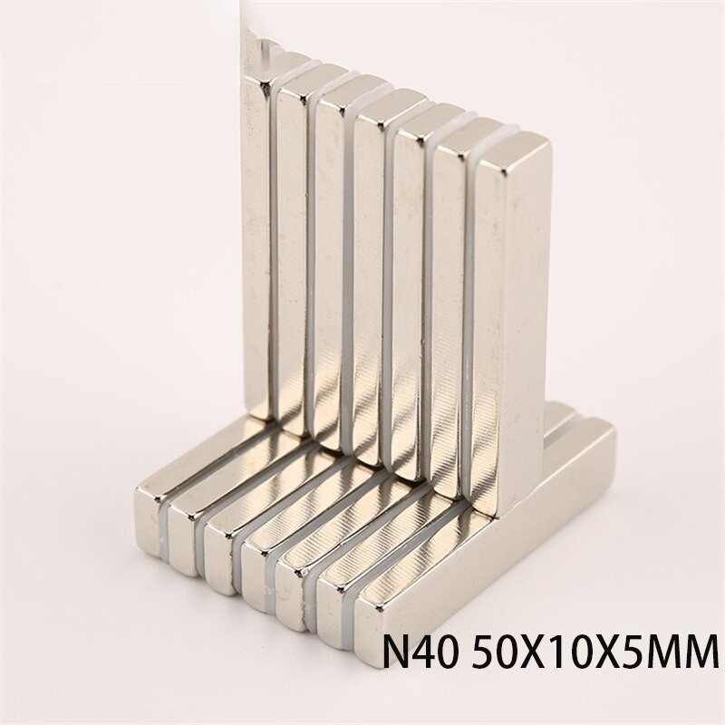 N40N40 - imán de neodimio - bloque rectangular resistente - 50 mm * 10 mm * 5 mm