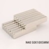 N40N40 - imán de neodimio - bloque rectangular resistente - 50 mm * 10 mm * 5 mm