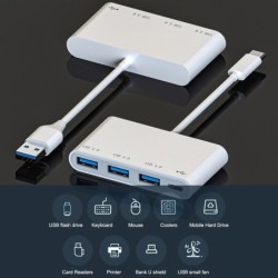 HubHUB de 4 puertos - tipo C / USB - divisor - adaptador OTG - USB 3.0