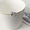 Crystal snowflake - small round silver earringsEarrings