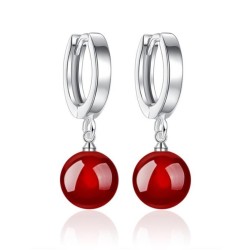 AretesPendientes redondos de plata - con bola