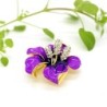 BrochesFlor morada con cristales - broche de alfiler