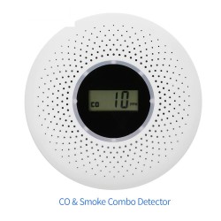 Seguridad de casa2 en 1 - sensor combinado de monóxido de carbono/humo - pantalla LCD - con LED / advertencia sonora