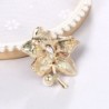 BrochesFlor con cristal / perla - broche de oro