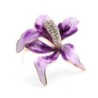 BrochesFlor de orquídea morada con cristales - broche