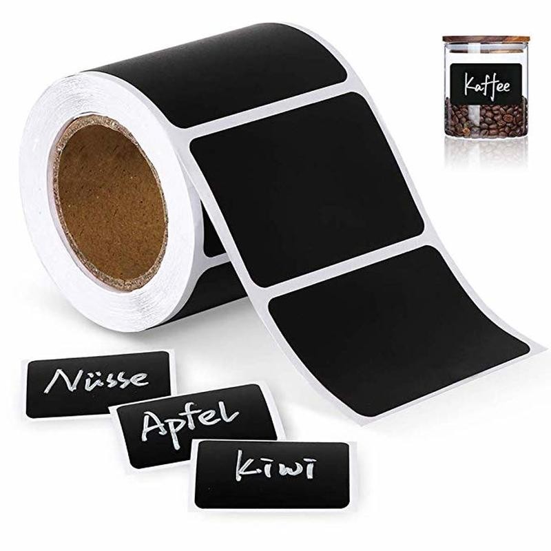 Adhesivos & cintasPegatinas de pizarra multifunción - etiquetas negras para tarros - reutilizables - impermeables - 120 piezas