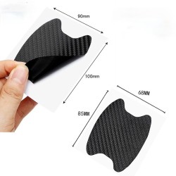 PegatinasAdhesivo de vinilo de fibra de carbono - protección de la manija de la puerta del automóvil - 10 * 9 cm - 4 piezas