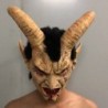 MáscaraLucifer con cuernos - Mascarilla de látex de Halloween