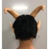 MáscaraLucifer con cuernos - Mascarilla de látex de Halloween