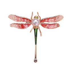 BrochesLibélula de cristal con perla - broche